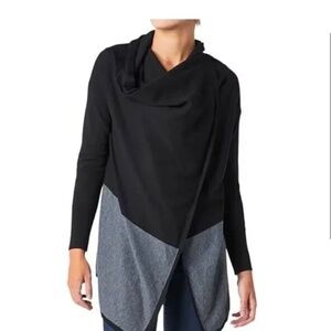 Smartwool Edgewood Wrap Cardigan Sweater Black Gray